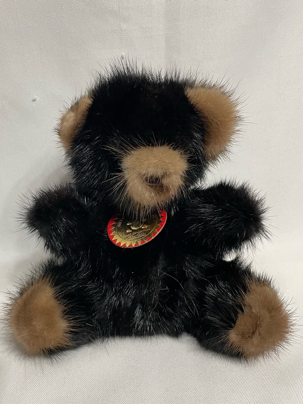 6” vintage 1982 Rare Bear genuine mink fur miniature teddy bear Excellent Condit